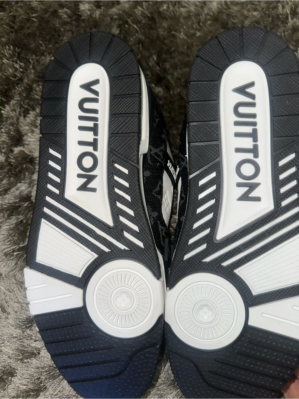 Louis Vuitton Black and White LV High-Top Sneakers